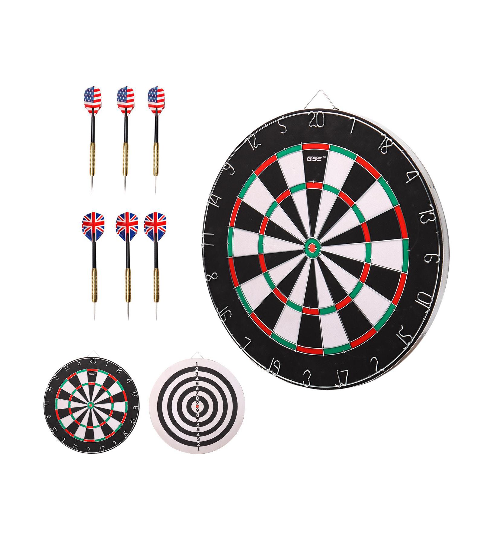 GSE Games & Sports Expert 18" x 1" Flocking Dartboard Set