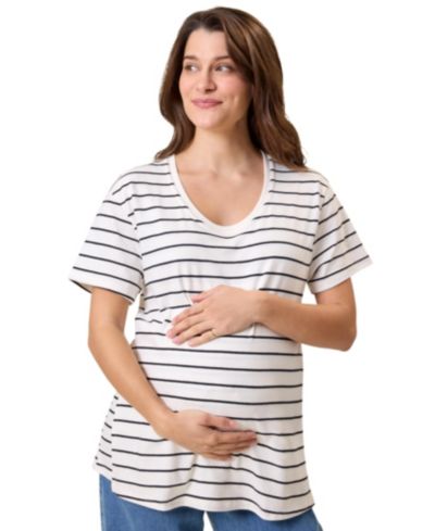 Kindred Bravely женская хлопковая футболка для кормления с круглым вырезом, Maternity Relaxed
