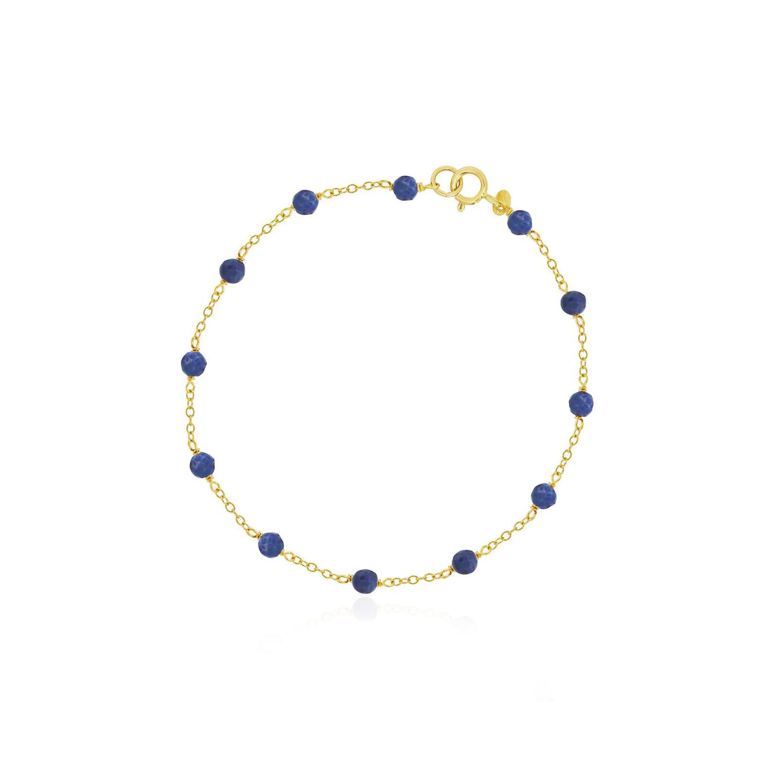 Браслет The Lovery Blue Sapphire Bead Chain, 14K Gold