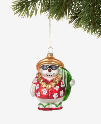 Holiday Lane елочная игрушка Снеговик в гавайском стиле