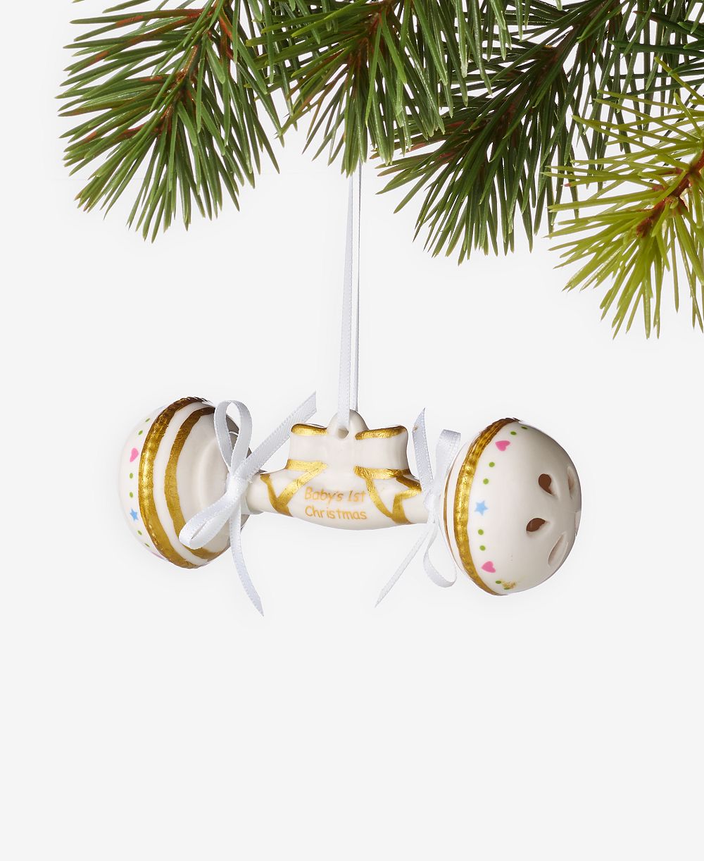 Новогодний брелок-игрушка Holiday Lane «Первый погремушка малыша», эксклюзив Macy's