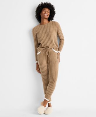Женский комплект из свитшота с круглым вырезом и джоггеров State of Day Women's Chenille Crewneck and Jogger Sweater Set, эксклюзив Macy's