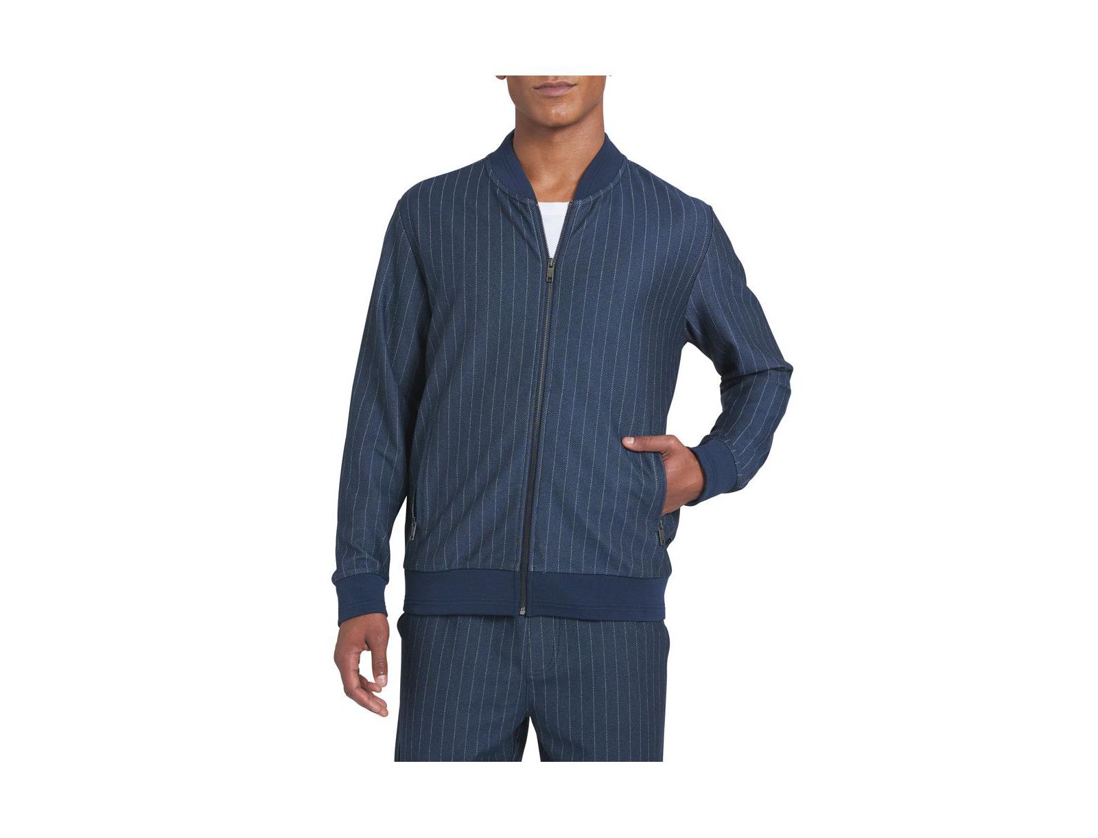 DKNY Men's pinstripe zip-up jacket