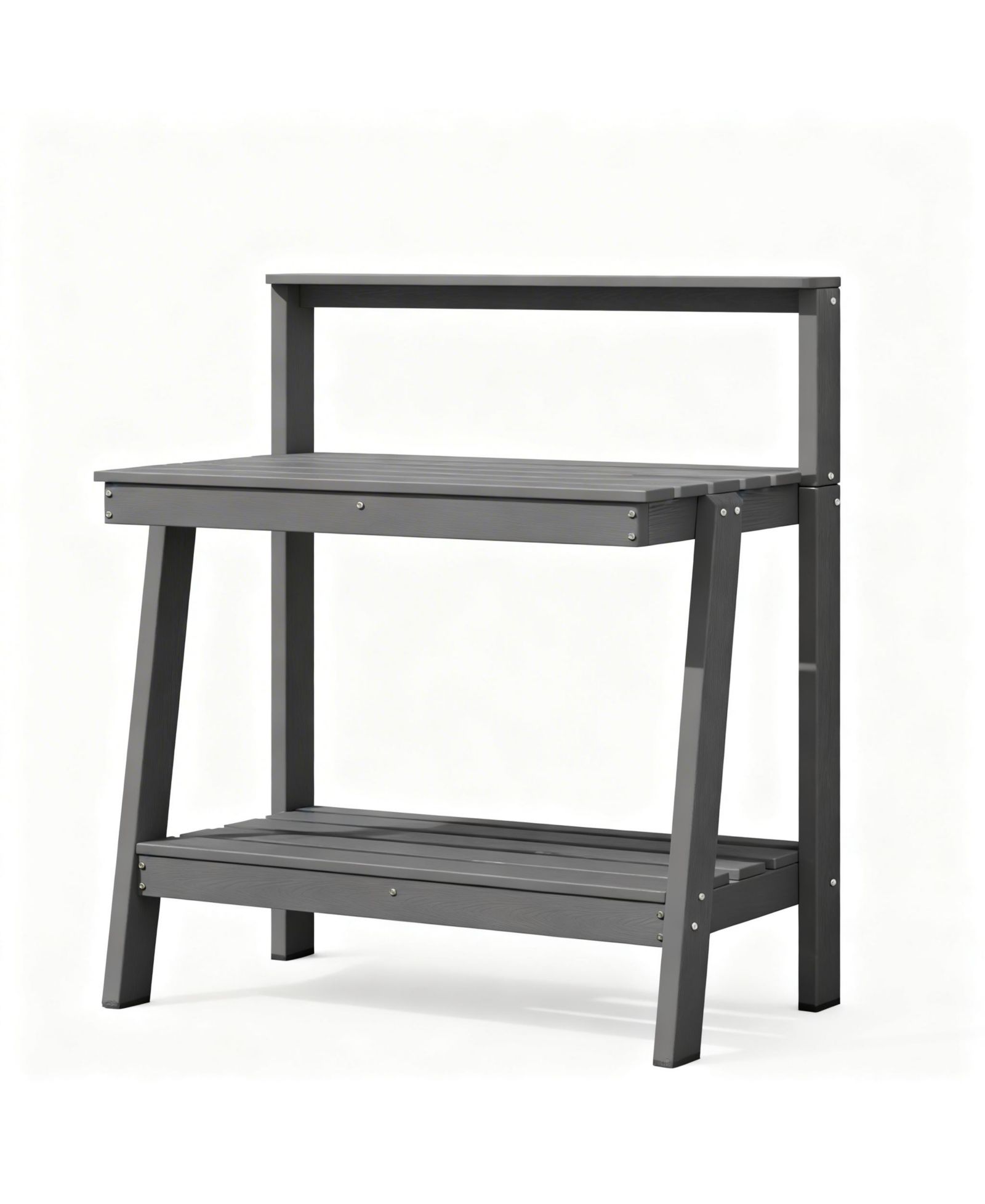 YIGII Outdoor gardening 3-tier shelf with angled legs and hooks