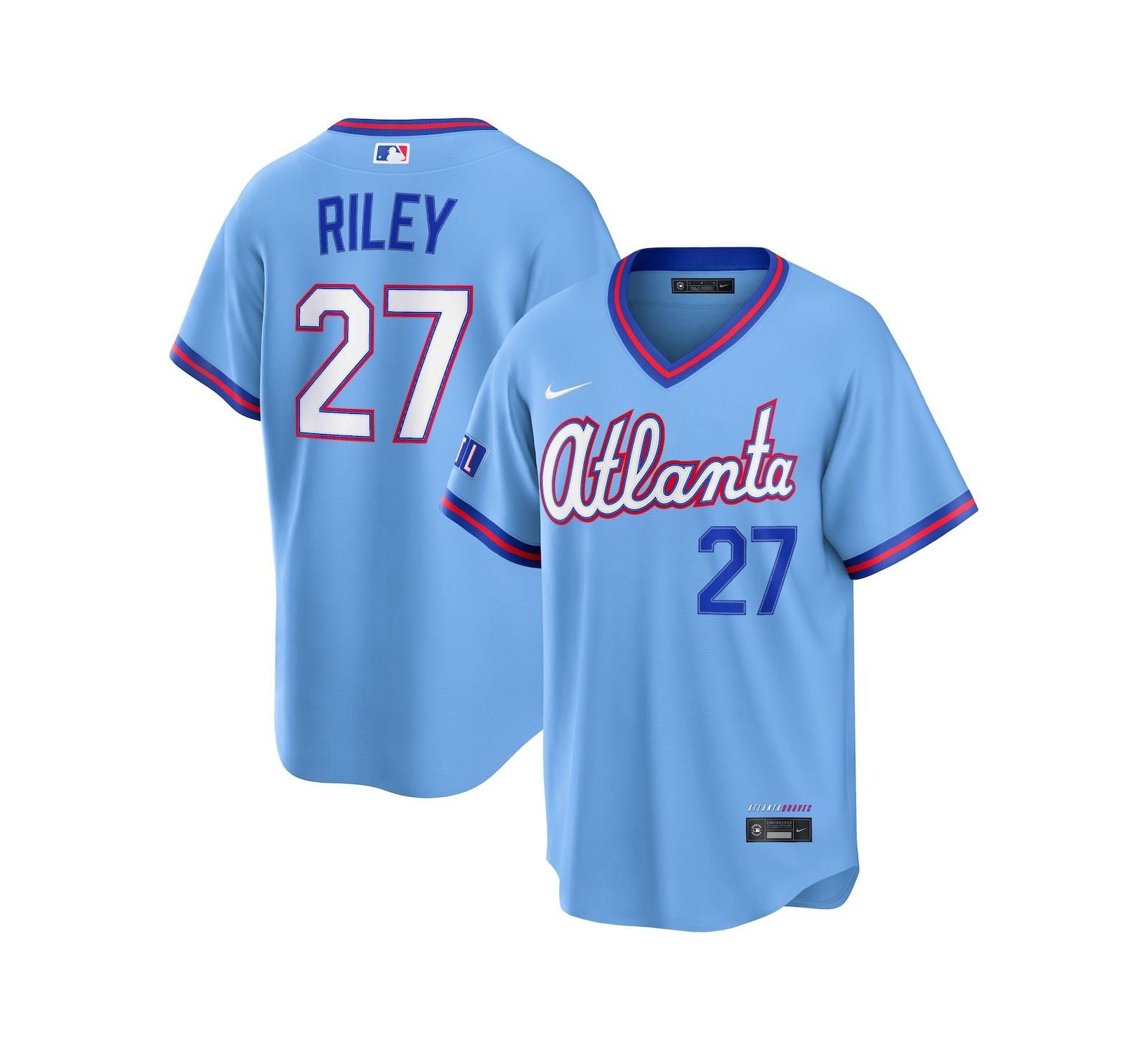 Nike Мужская джерси Atlanta Braves 2026 City Connect Stadium, Austin Riley Powder Blue