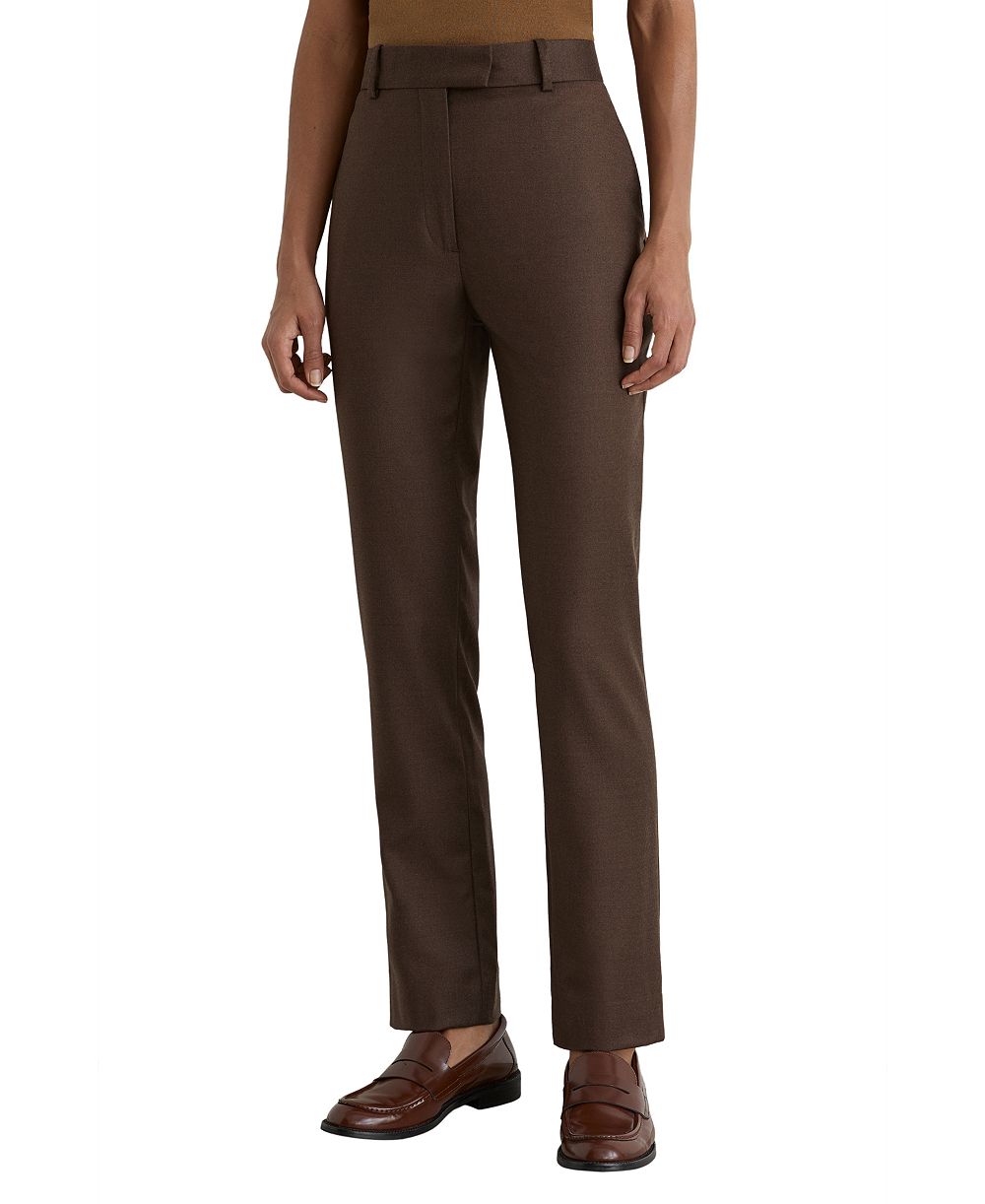Женские шерстяные брюки REISS Derby slim из смесовой ткани