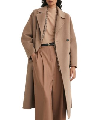 REISS Women's Lucia Double-Breasted Long Wool-Blend Coat
