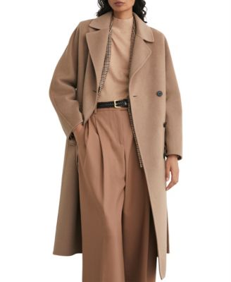 Женское длинное шерстяное пальто REISS Lucia с двойной бровкой, размер Petite
