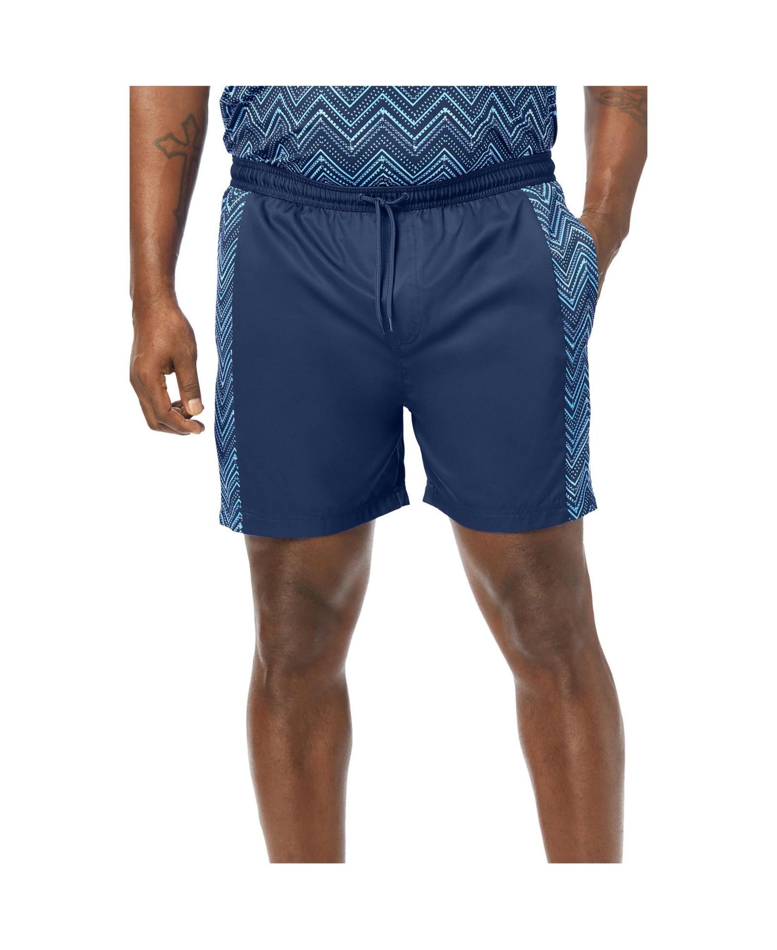 KingSize Men's Big and Tall 5" Contrast Swim Shorts with Super Stretch Liner
