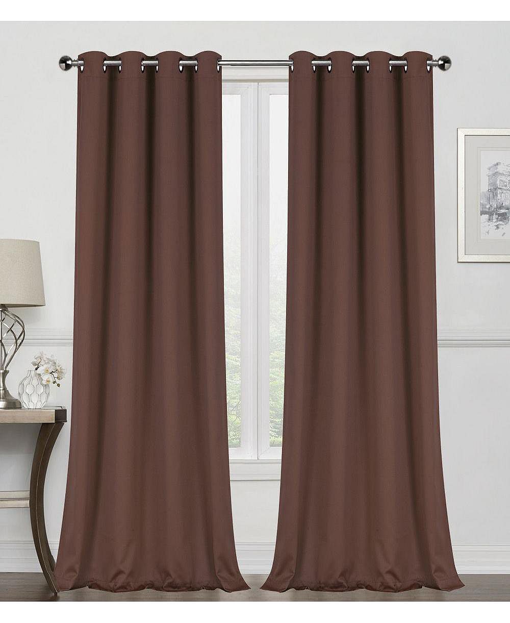 Шторы Kate Aurora Brown 2 Piece Grommet Top Blackout для длинных окон