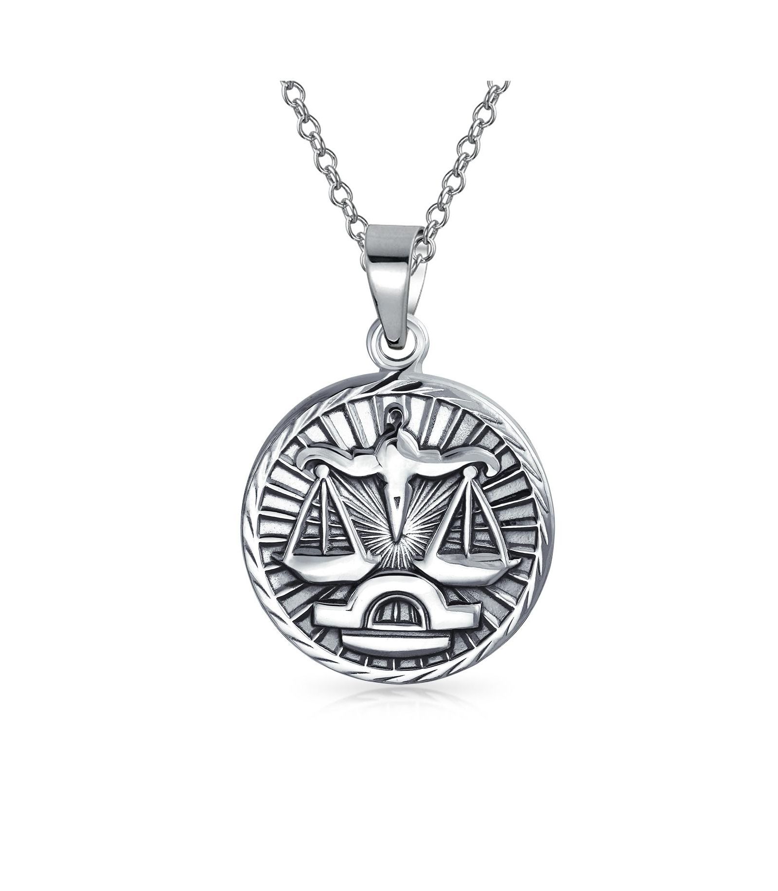 Подвеска-медальон Bling Jewelry Astrology Zodiac Symbol Libra Sign 925 Sterling Silver