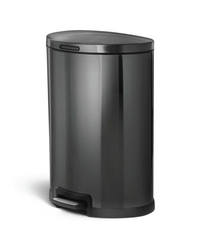 Кухонное мусорное ведро Home Zone Living из нержавеющей стали Semi-Round с педалью и мягким закрытием крышки
