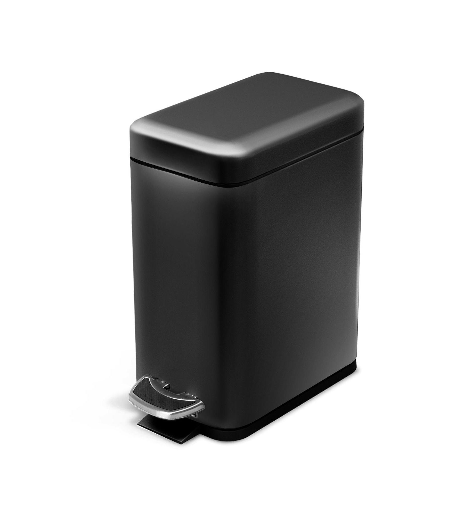 Home Zone Living узкий мусорный бак из нержавеющей стали с педалью, 1.3 Gallon