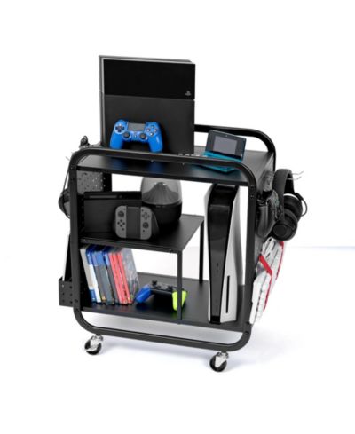 Mythinglogic Gaming Station Organizer Metal Storage Rack, For PS5/PS4/Xbox/Switch