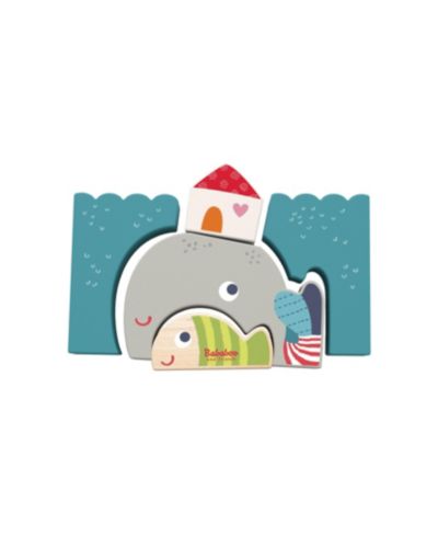 Bababoo And Friends Happy Wilma Whale Wooden Montessori-Inspired 5-Piece Puzzle, Ages 18 Months+