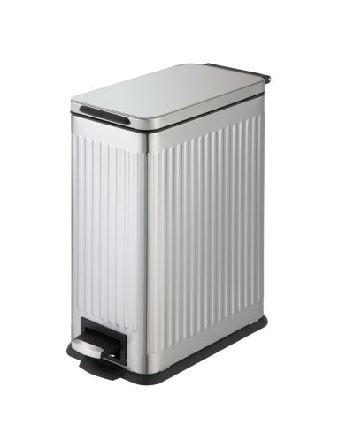 Home Zone Living узкая мусорная корзина из нержавеющей стали 3 Gallon с узором, педалью и мягкой крышкой