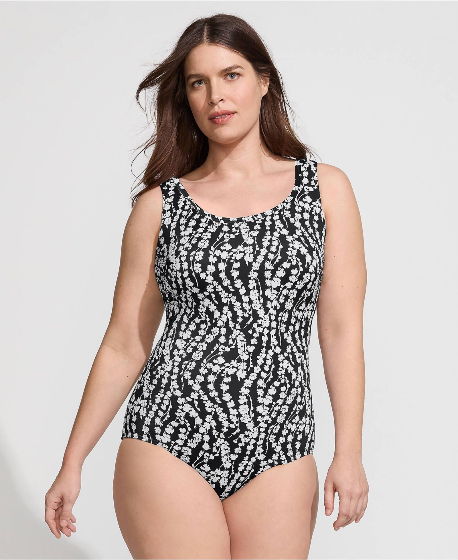 Слитный купальник Lands' End Plus Size Long Tugless Low Leg