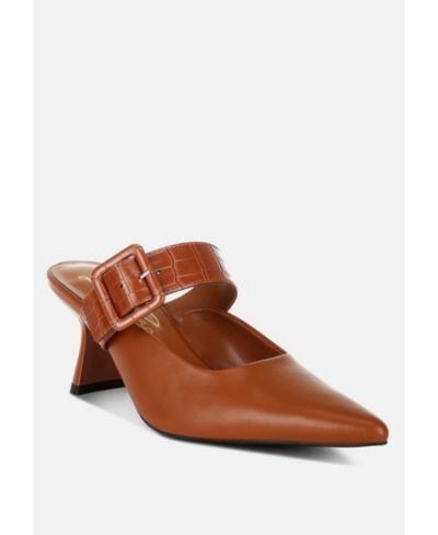 Tan faux leather