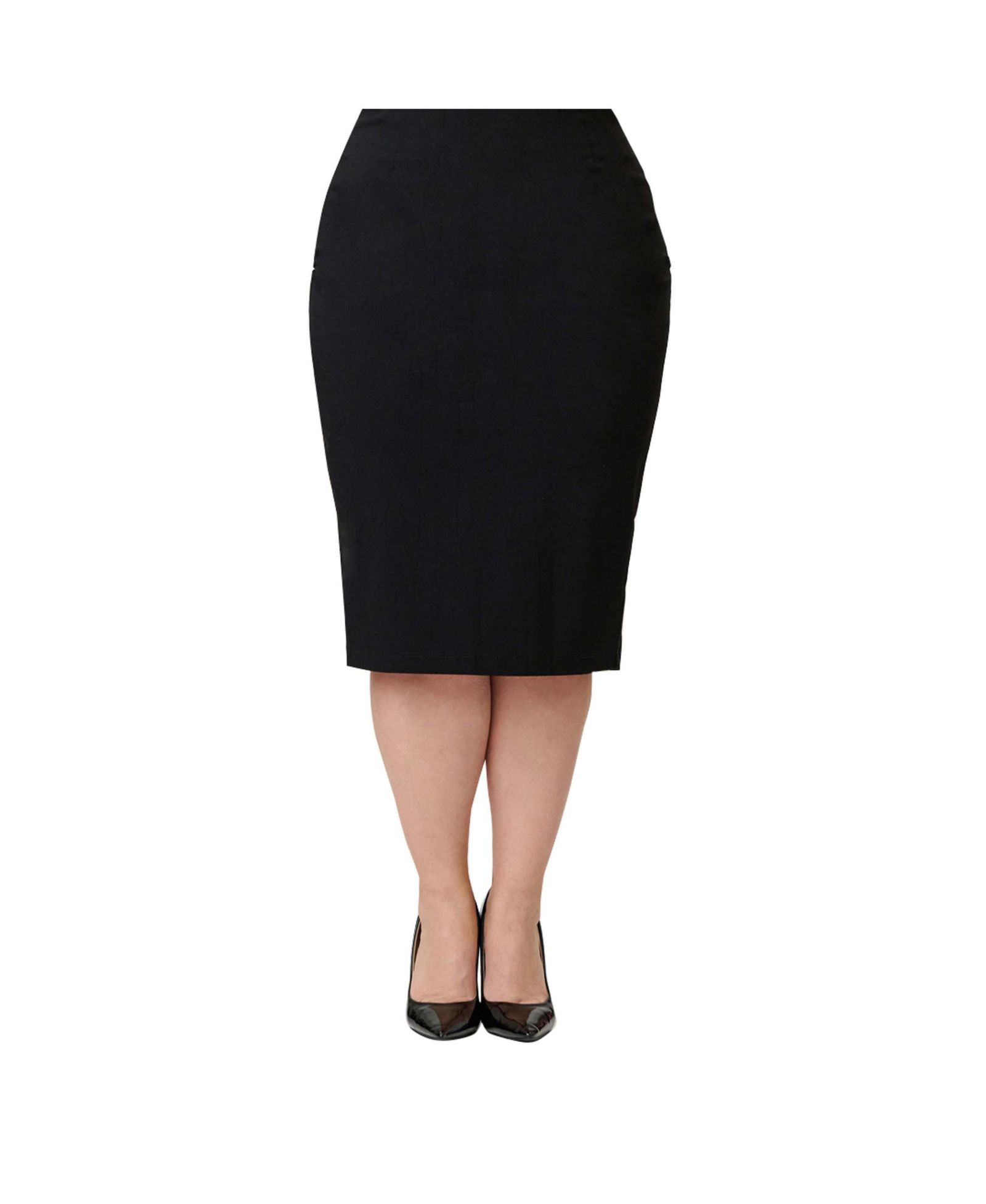 Unique Vintage Plus Size Back Pleat Pencil Skirt
