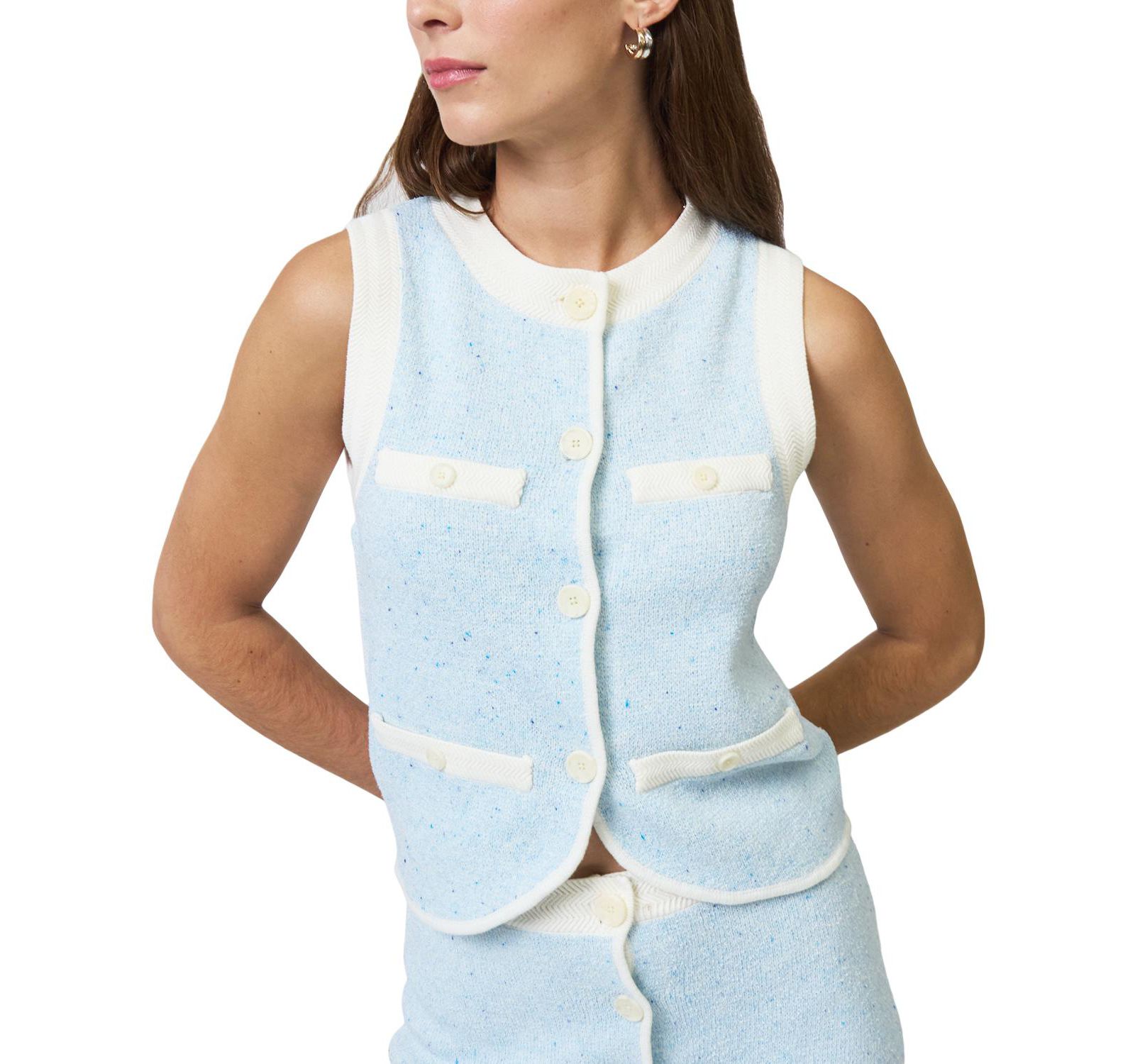 Central Park West Women's Celeste Tweed Yarn Vest