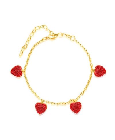 Браслет Chanteur Girls 18K Yellow Gold Plated Heart Charm