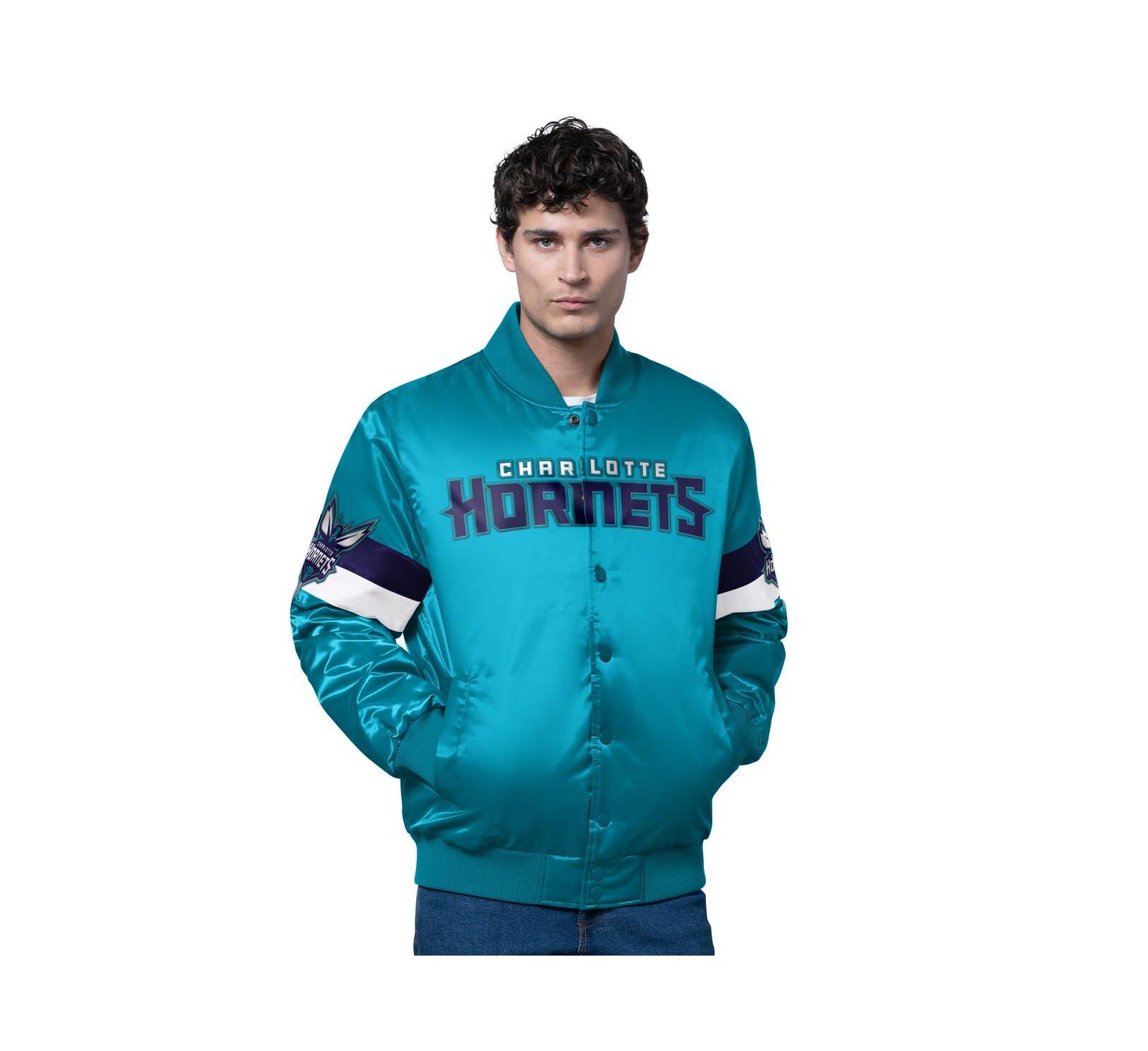 Мужская куртка Starter Charlotte Hornets Varsity Full-Snap Satin