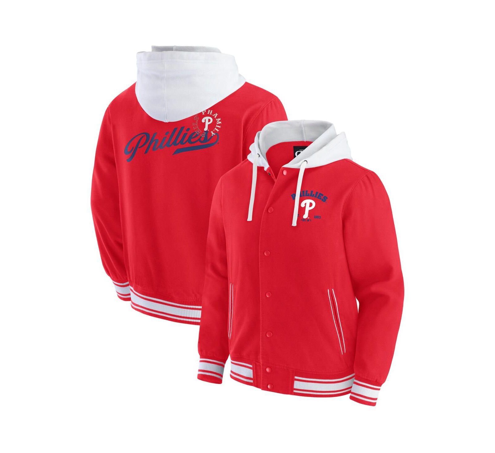 Darius Rucker Collection by Fanatics Men's Red Philadelphia Phillies Full-Snap Hooded Jacket
