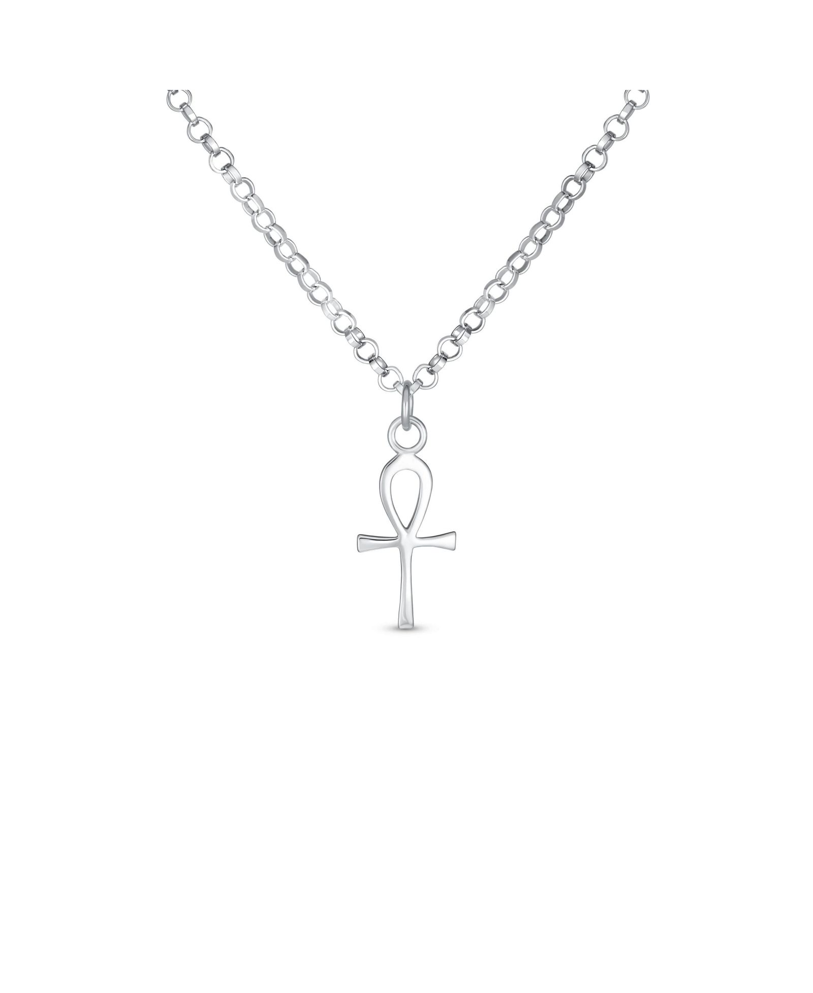 Bling Jewelry Mini Small Religious Key To Life Ankh Cross Pendant Necklace