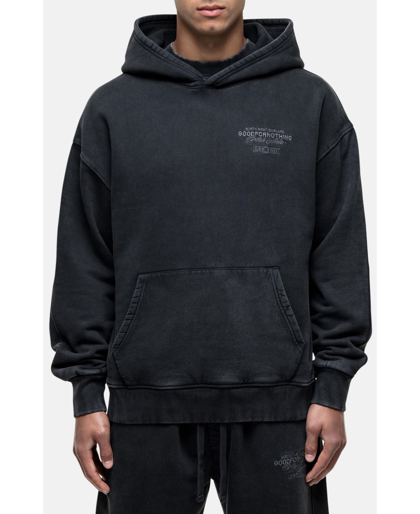 Мужское худи Good For Nothing Vintage Washed Black Atelier