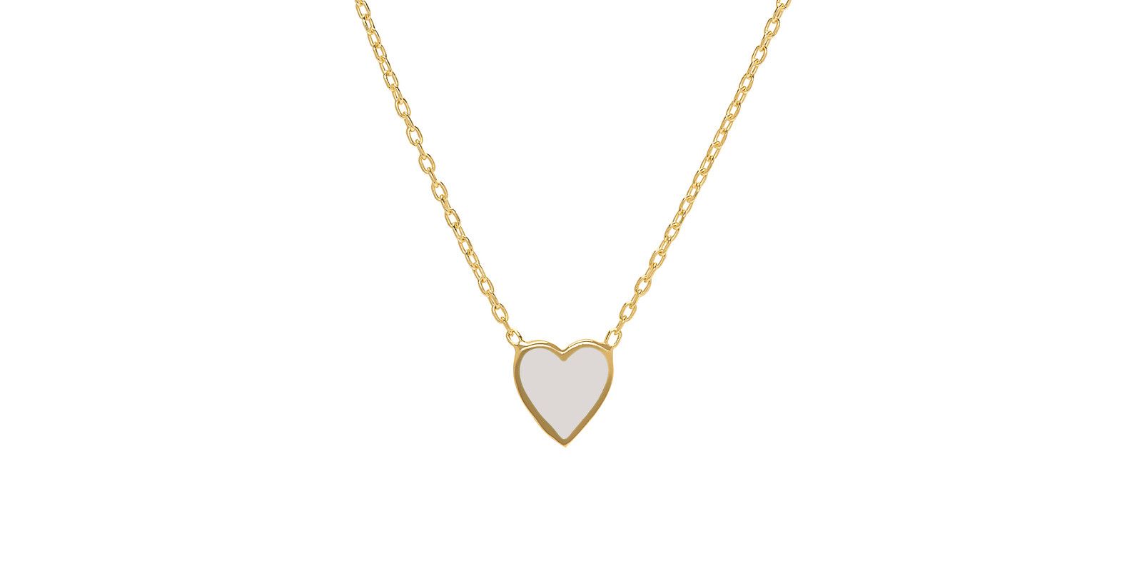 Детское ожерелье Lily Nily с белой эмалью в форме сердца 14K
