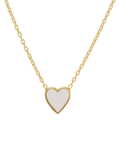Детское ожерелье Lily Nily с белой эмалью в форме сердца 14K