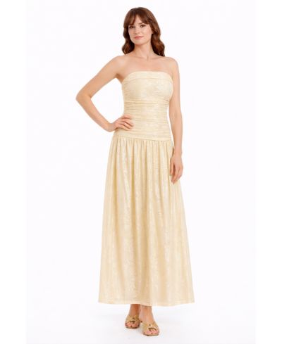 Jewel Badgley Mischka Women's Natasha Strapless Jacquard Maxi Dress