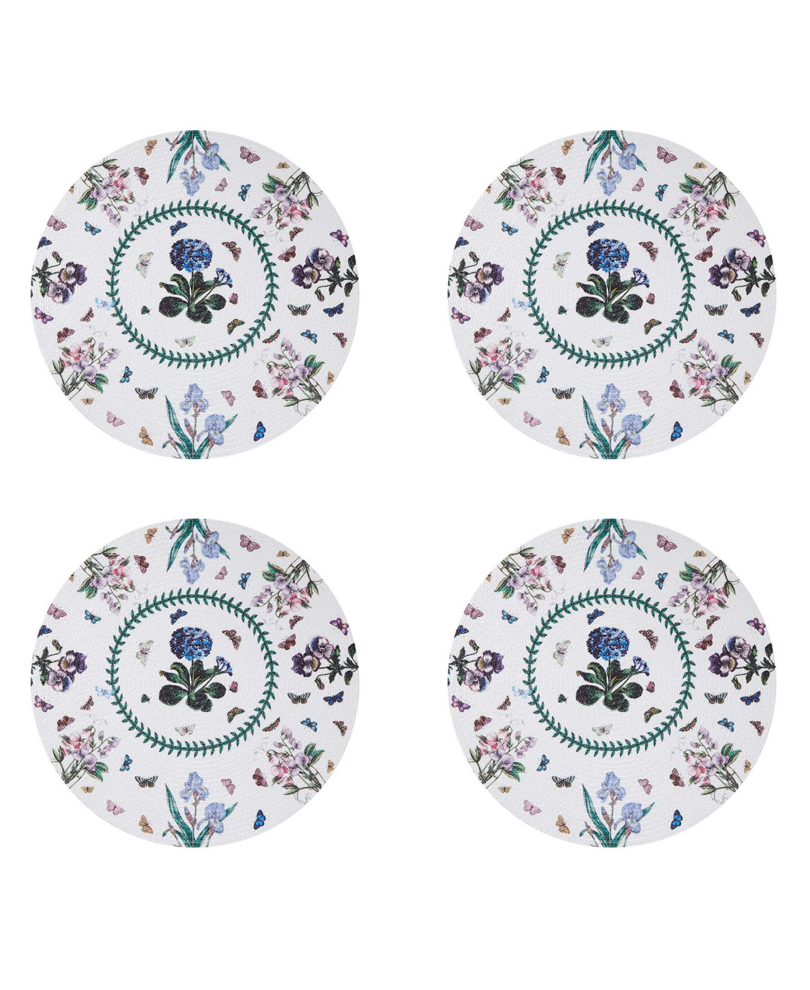 Portmeirion Botanic Garden Woven Braided Round Placemats, Set of 4