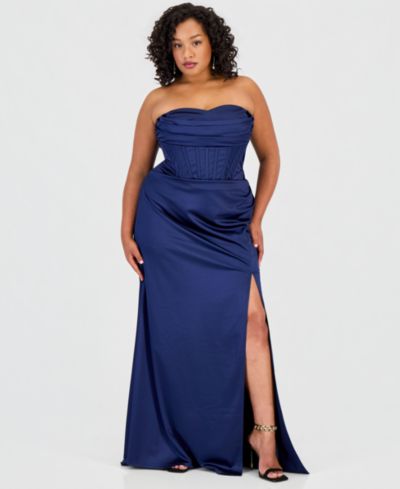 KATIA RAE Trendy Plus Size Sweetheart-Neck Corset Gown