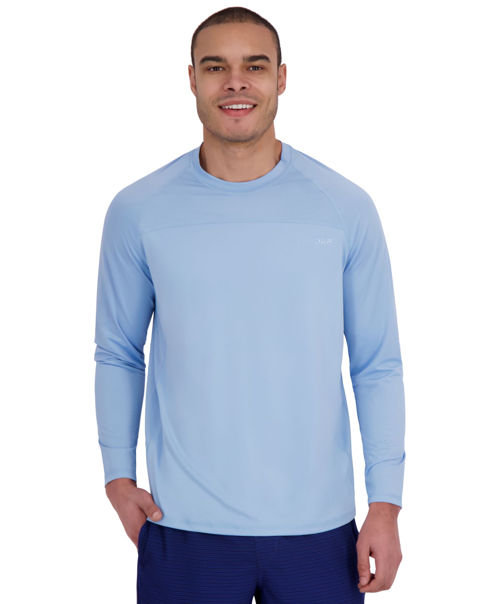 Spyder Men's Textured Panel Long -Sleeve UPF 50+ Rashguard