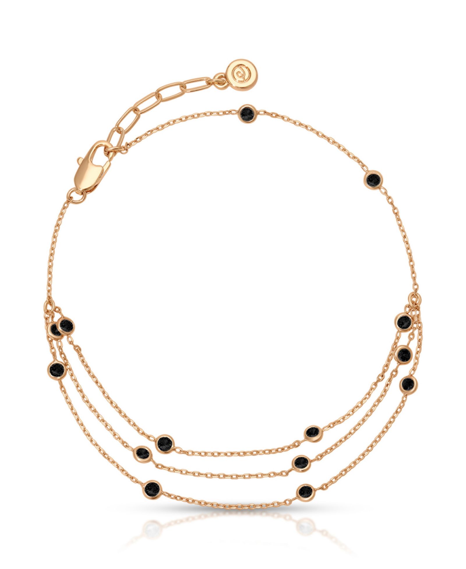 ETTIKA изящный браслет на ногу с кристаллами, позолоченное золото 18k