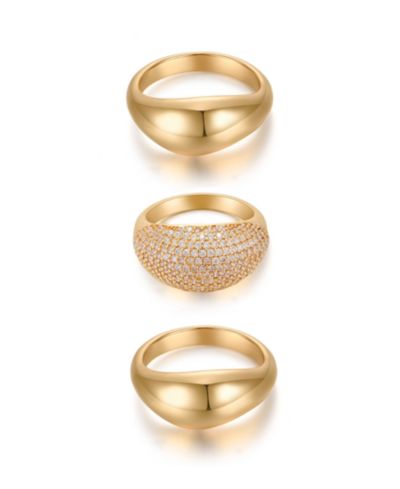 ETTIKA Timeless Glamour 18k Gold Plated Ring Set