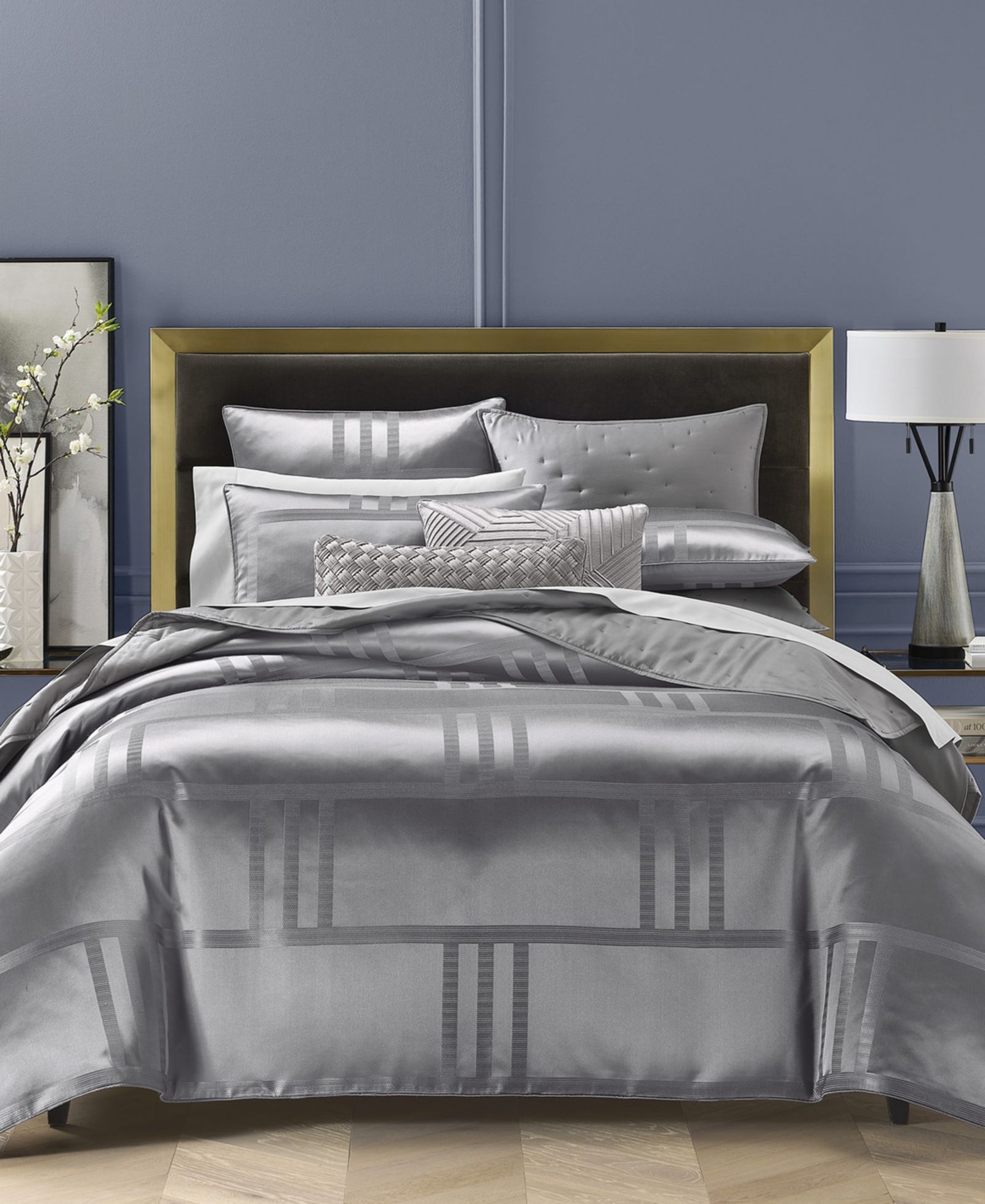 Комплект из 3 предметов Hotel Collection Structure Charcoal 3-Pc. Duvet Cover Set, Full/Queen