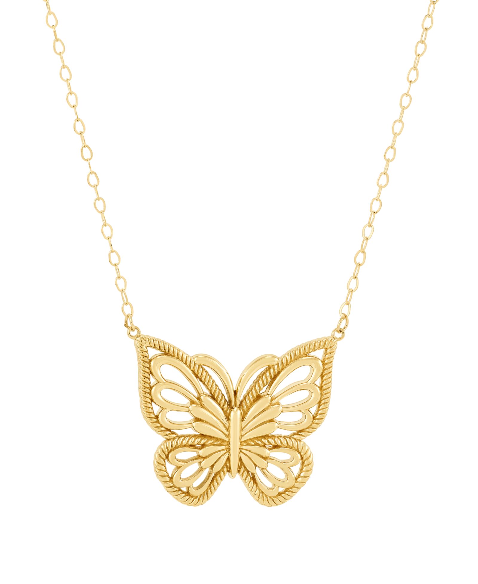 Macy's Butterfly Pendant Necklace in 22k Yellow Gold-Plated Sterling Silver