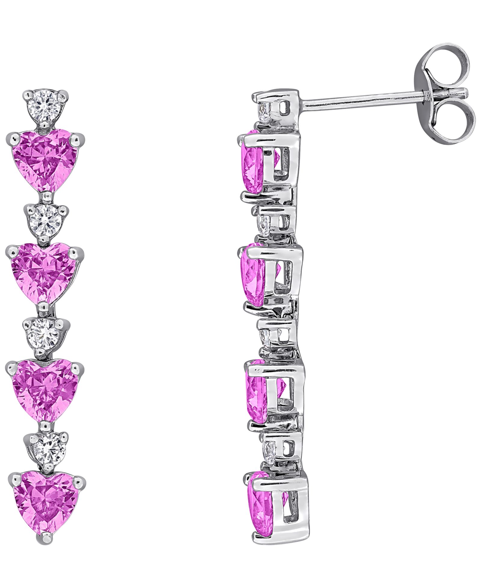 Серьги Macy's Lab Created Blue Sapphire & White Sapphire Drop