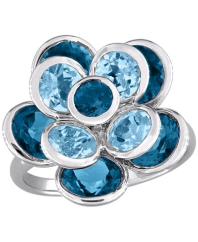 Кольцо Macy's Blue Topaz в серебряной оправе
