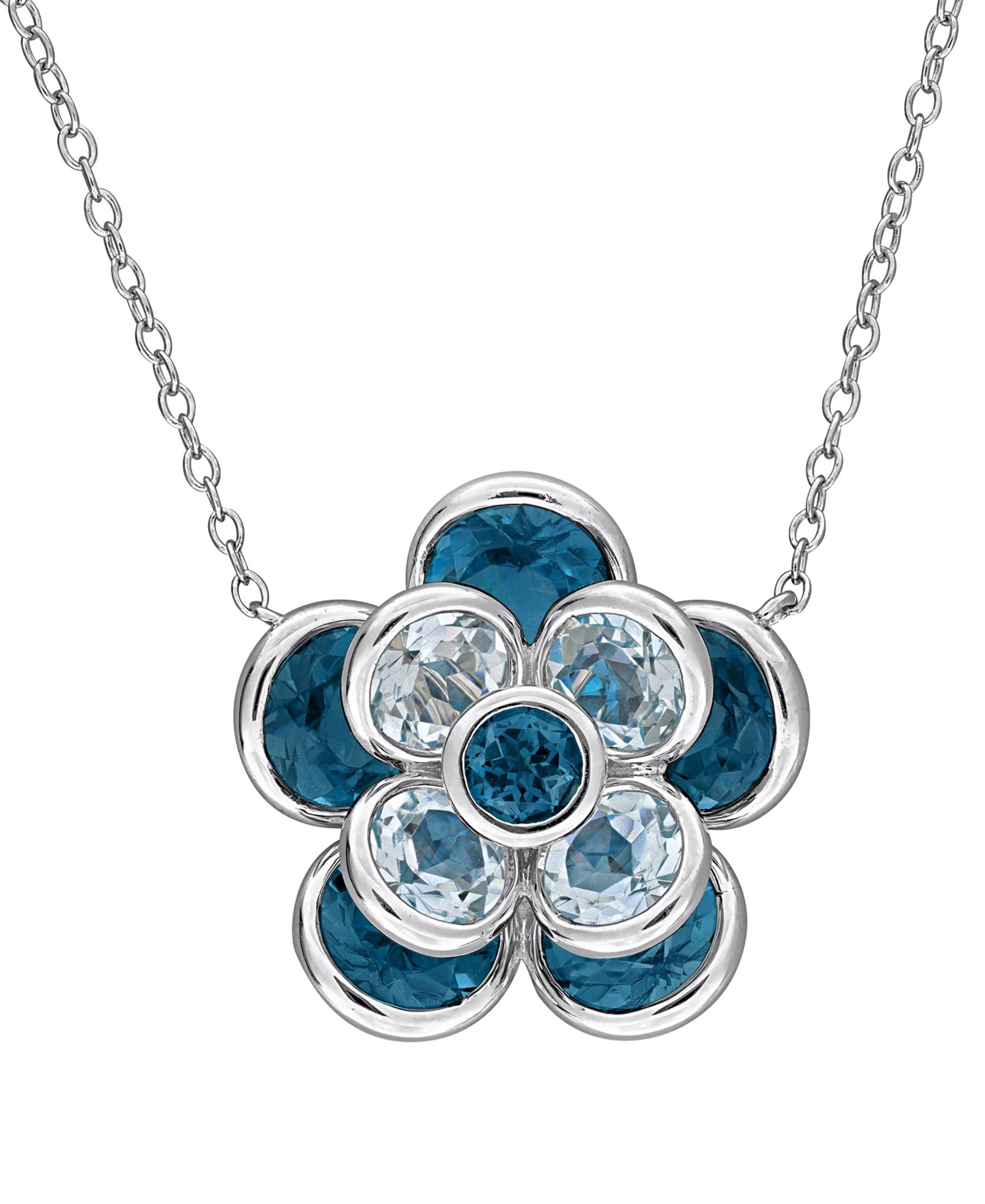 Подвеска-кулон Macy's Blue Topaz (7-1/3 ct. t.w.) в стерлинговом серебре