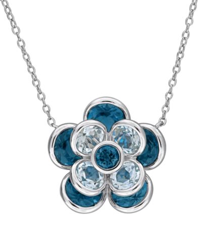 Подвеска-кулон Macy's Blue Topaz (7-1/3 ct. t.w.) в стерлинговом серебре