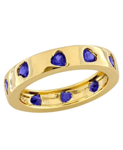 Macy's Lab Grown White Sapphire (1-1/2 ct. t.w.) Ring in 18k Gold Flash Plated Sterling Silver (Also Available in Multi-Gemstone)