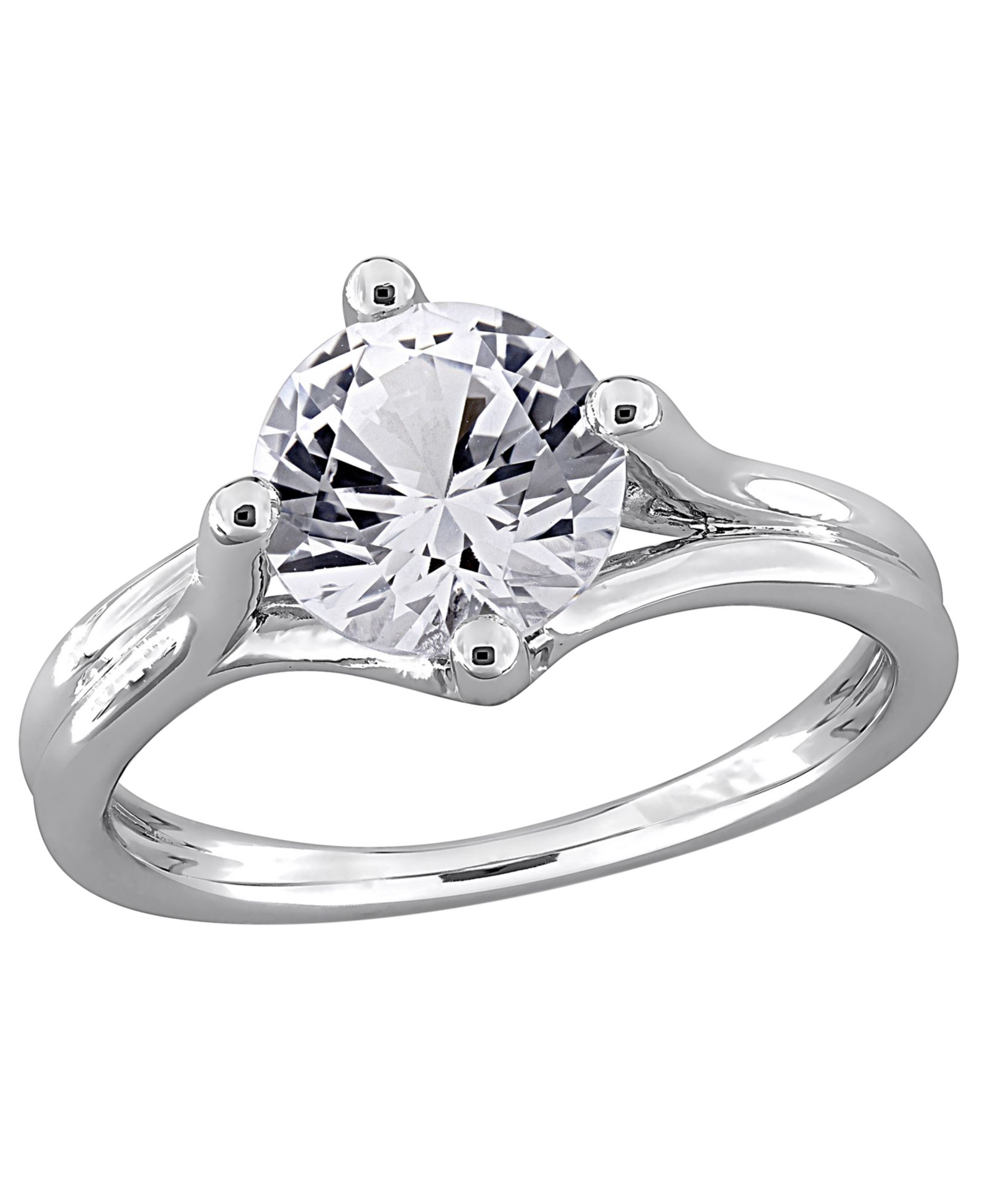 Кольцо с белым сапфиром Lab Grown в стерлинговом серебре