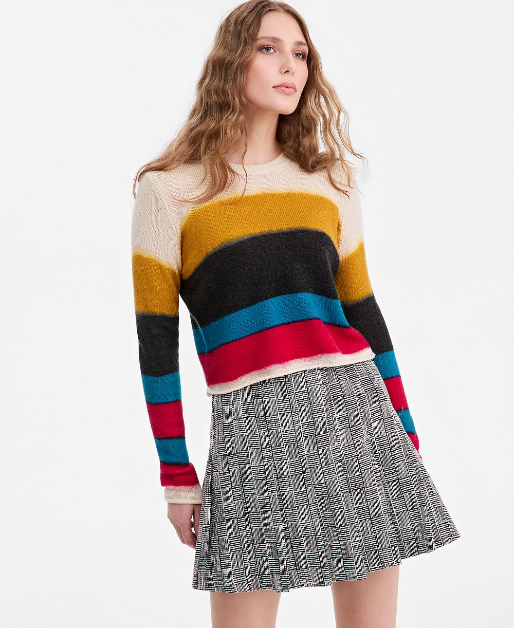 Jonathan Cohen | Macy's Women's Cropped Striped Wool-Blend Sweater, Macy's Exclusive