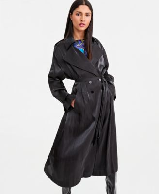 LAPOINTE женское двубортное пальто-тренч из прозрачного органзы, эксклюзив Macy's