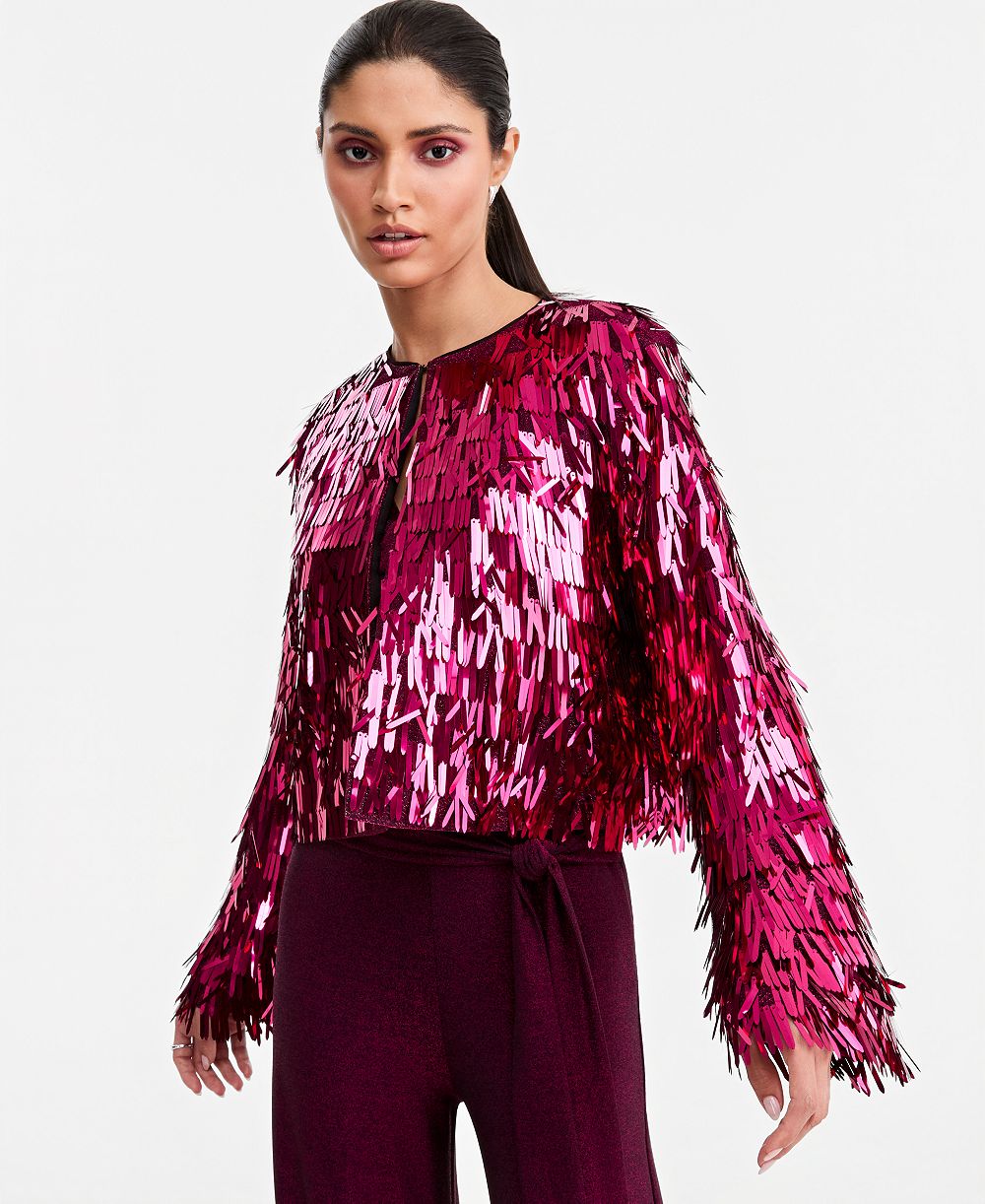LAPOINTE | Macy's Women's Sequin Fringe Jacket, Macy's Exclusive