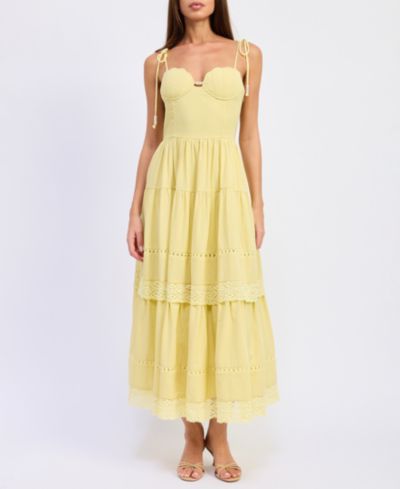 En Saison Women's Sleeveless Bustier Sweetheart Neck Maxi Dress