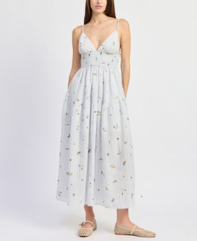 En Saison Women's Sleeveless V-Neck A-Line Maxi Dress